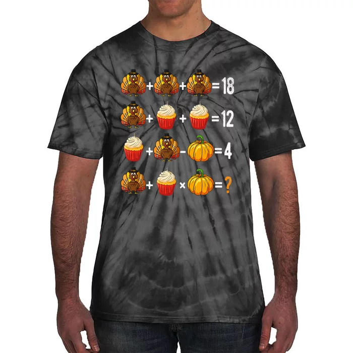 Thanksgiving Order of Operations Quiz Math Teacher Turkey Tie-Dye T-Shirt