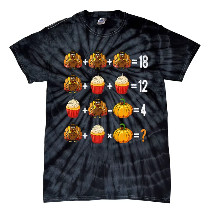 Thanksgiving Order of Operations Quiz Math Teacher Turkey Tie-Dye T-Shirt