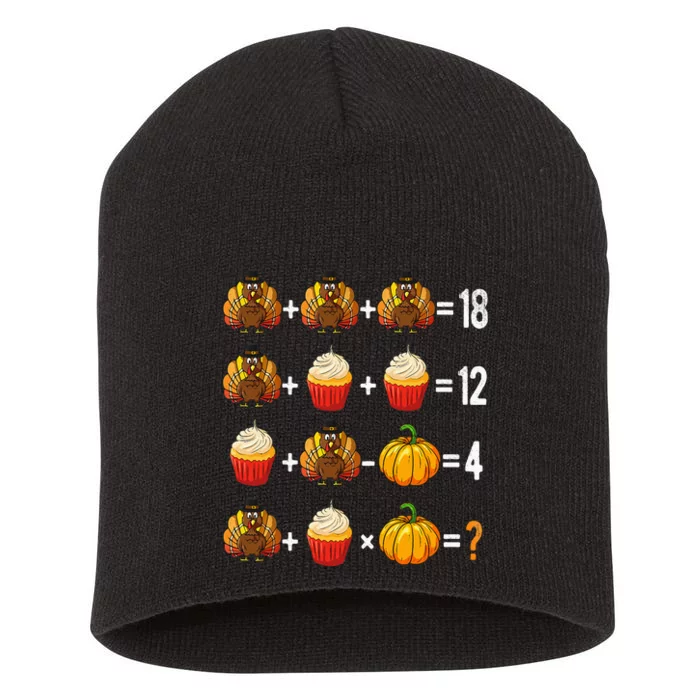 Thanksgiving Order of Operations Quiz Math Teacher Turkey Short Acrylic Beanie