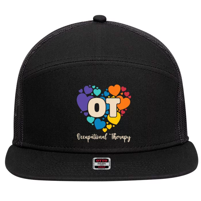 Therapist Ot Occupational Therapy 7 Panel Mesh Trucker Snapback Hat