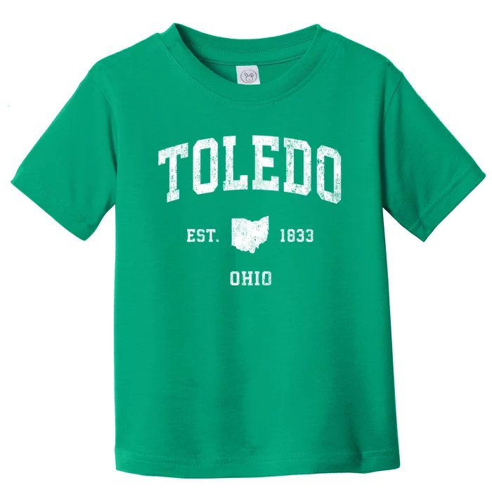 Toledo Ohio Oh Vintage Athletic Sports Toddler T-Shirt