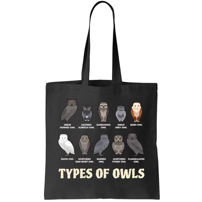 Types Of Owls Funny For Owl Lover Trending Gift Idea Tote Bag