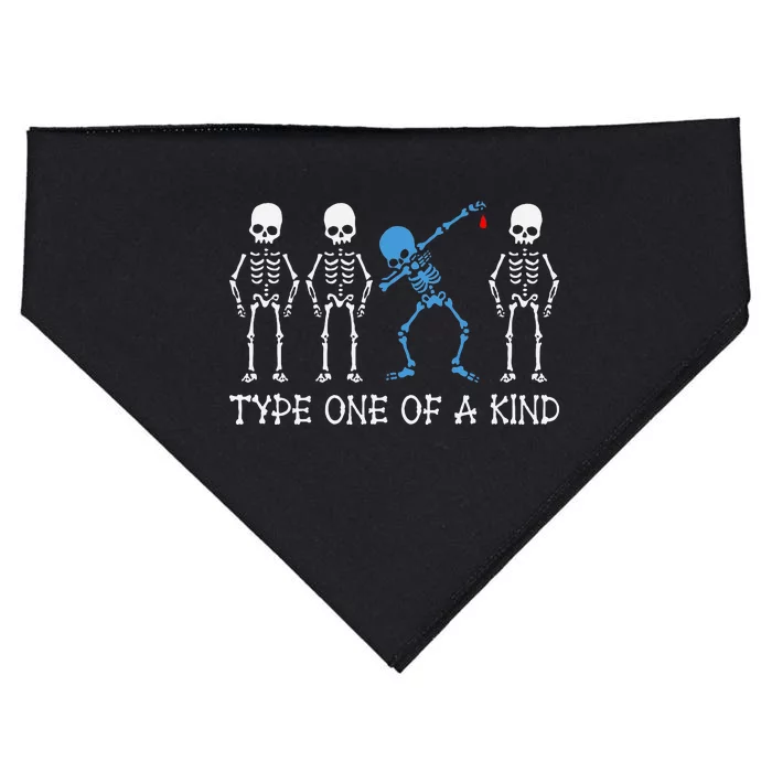 Type One Of A Kind Type 1 Diabetes Awareness Skeleton USA-Made Doggie Bandana