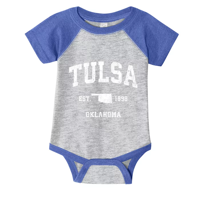 Tulsa Oklahoma Ok Vintage Athletic Sports Infant Baby Jersey Bodysuit