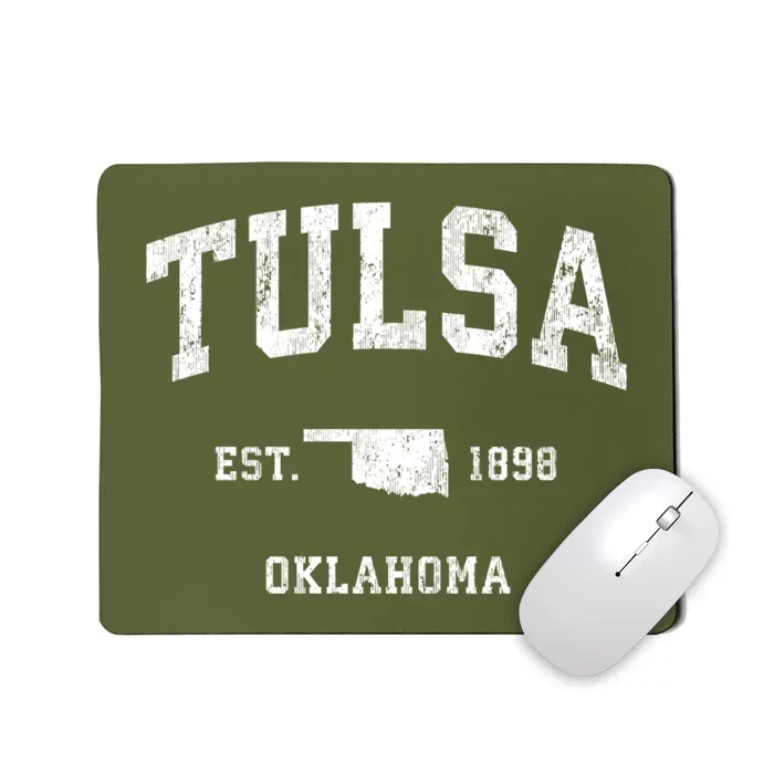 Tulsa Oklahoma Ok Vintage Athletic Sports Mousepad