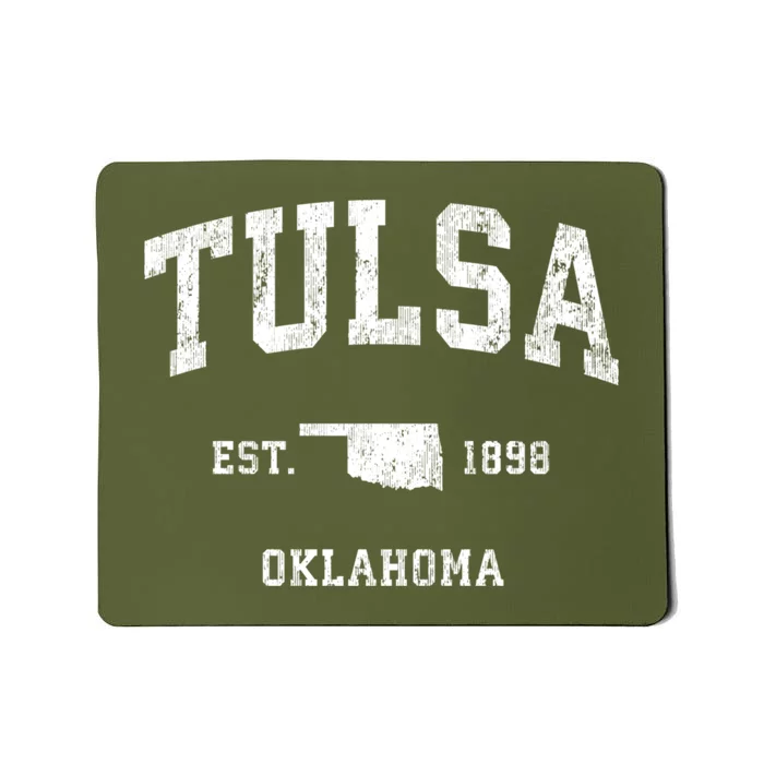 Tulsa Oklahoma Ok Vintage Athletic Sports Mousepad