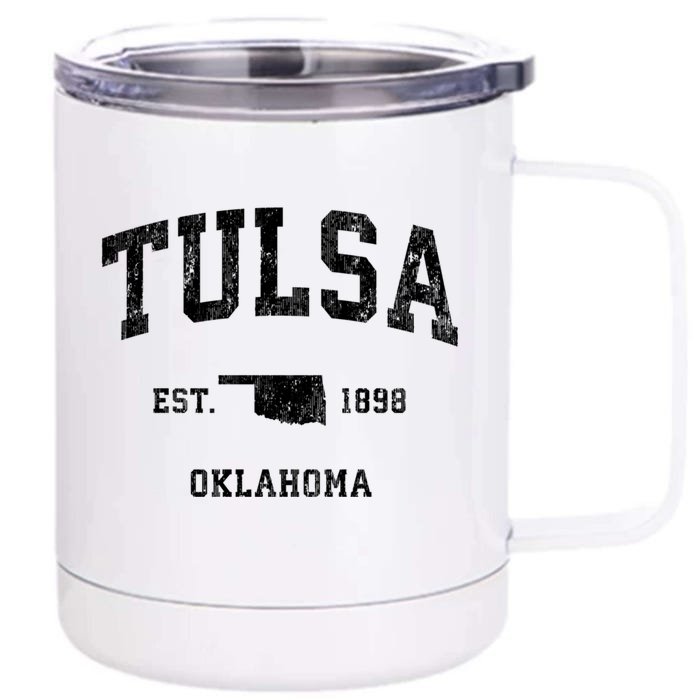 Tulsa Oklahoma Ok Vintage Athletic Sports Front & Back 12oz Stainless Steel Tumbler Cup