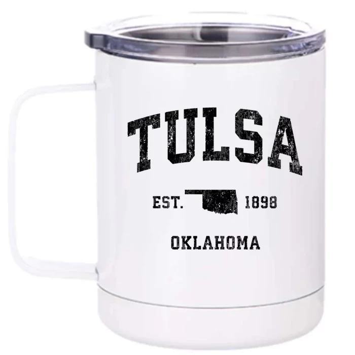 Tulsa Oklahoma Ok Vintage Athletic Sports Front & Back 12oz Stainless Steel Tumbler Cup