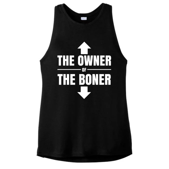 The Owner Of The Boner Funny Ladies Tri-Blend Wicking Tank