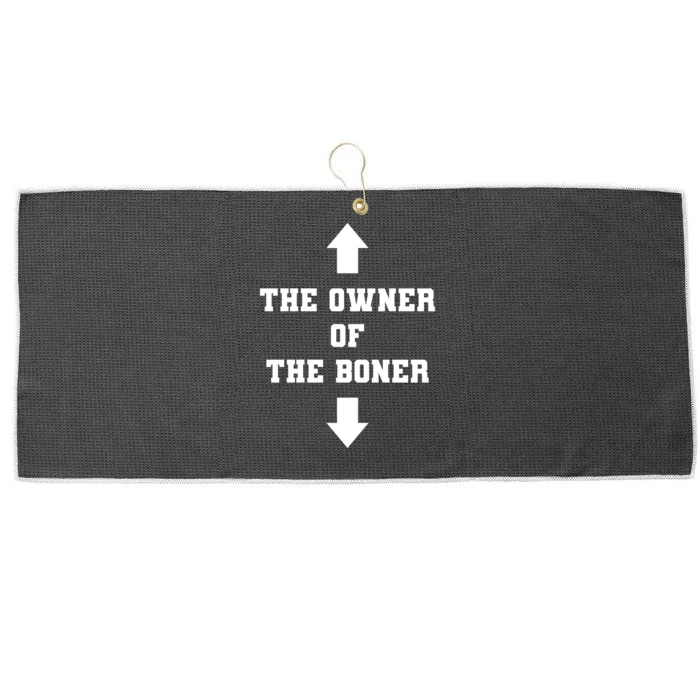 The Owner Of The Boner Funny Humor Large Microfiber Waffle Golf Towel