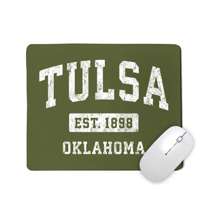 Tulsa Oklahoma Ok Vintage Athletic Sports Mousepad