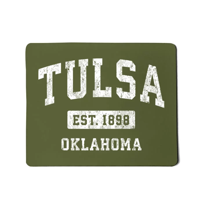 Tulsa Oklahoma Ok Vintage Athletic Sports Mousepad