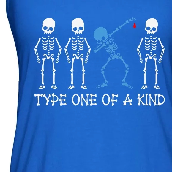 Type One Of A Kind Type 1 Diabetes Awareness Skeleton Ladies Essential Flowy Tank