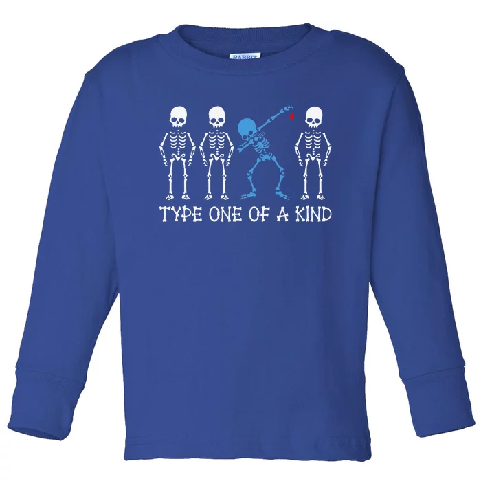 Type One Of A Kind Type 1 Diabetes Awareness Skeleton Toddler Long Sleeve Shirt