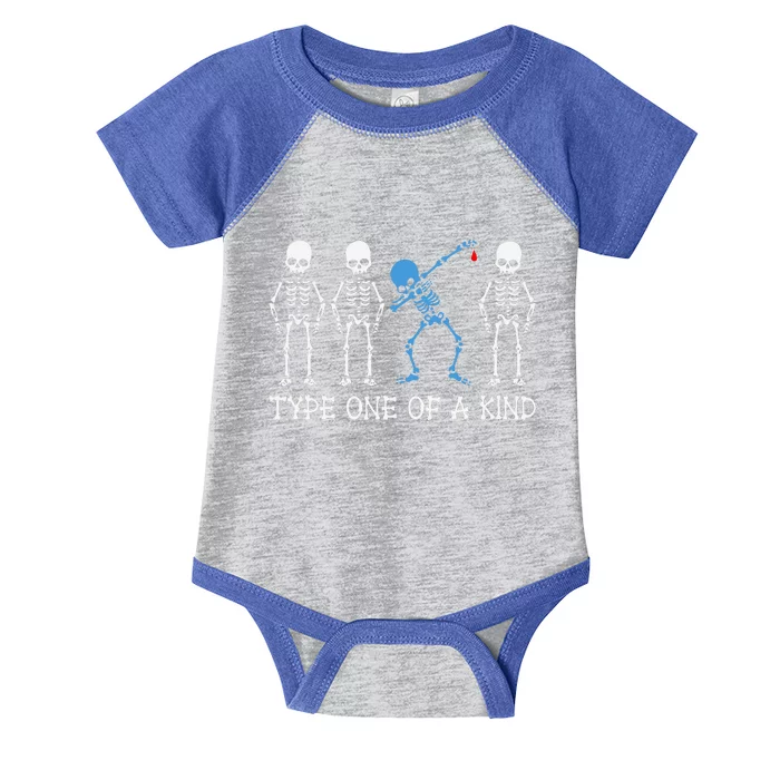 Type One Of A Kind Type 1 Diabetes Awareness Skeleton Infant Baby Jersey Bodysuit