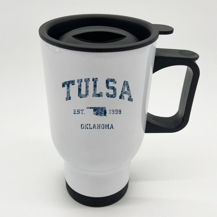 Tulsa Oklahoma Ok Vintage Sports Design Front & Back Stainless Steel Travel Mug