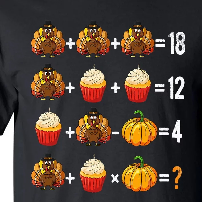 Thanksgiving Order Of Operations Quiz Math Teacher Turkey Tall T-Shirt