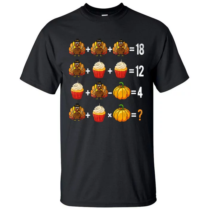 Thanksgiving Order Of Operations Quiz Math Teacher Turkey Tall T-Shirt