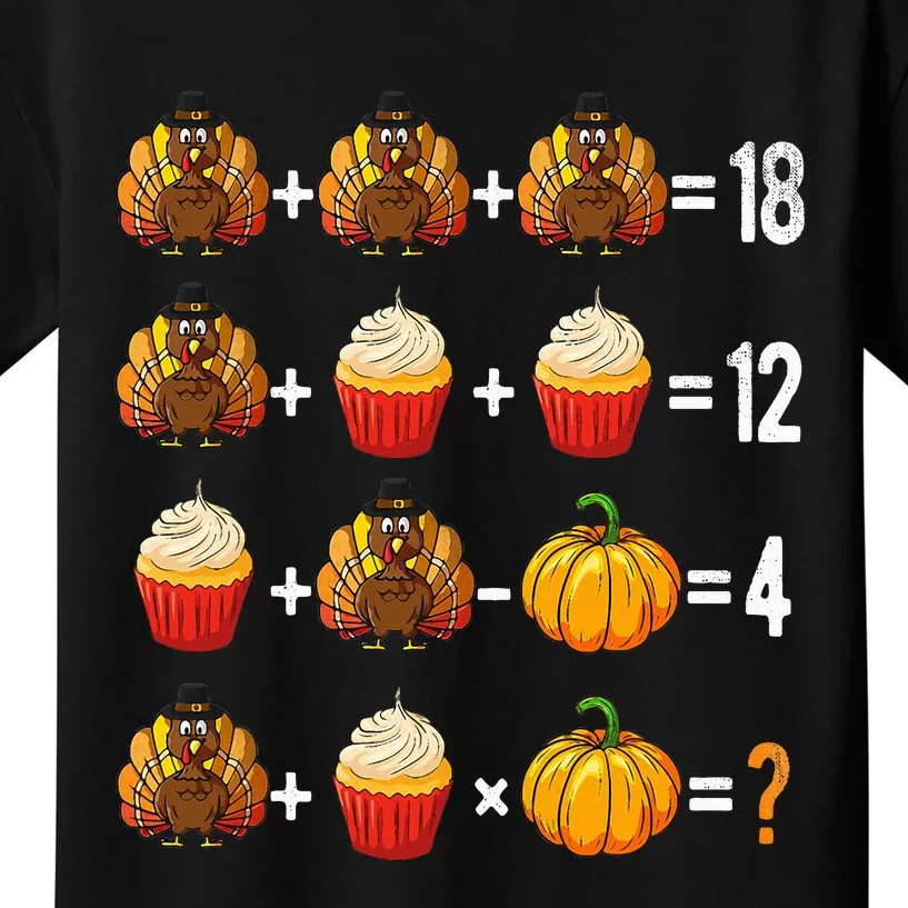 Thanksgiving Order Of Operations Quiz Math Teacher Turkey Kids T-Shirt