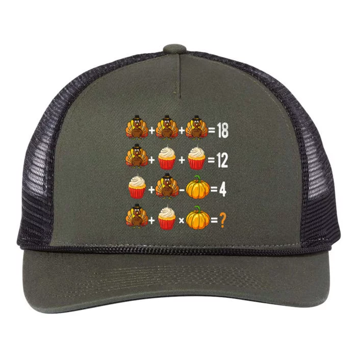 Thanksgiving Order Of Operations Quiz Math Teacher Turkey Retro Rope Trucker Hat Cap