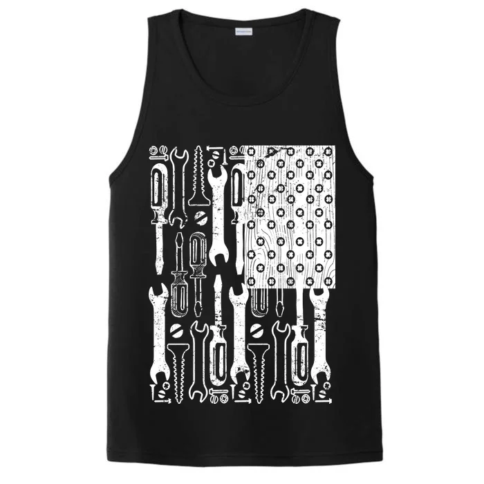 Tool American flag Mechanic Performance Tank