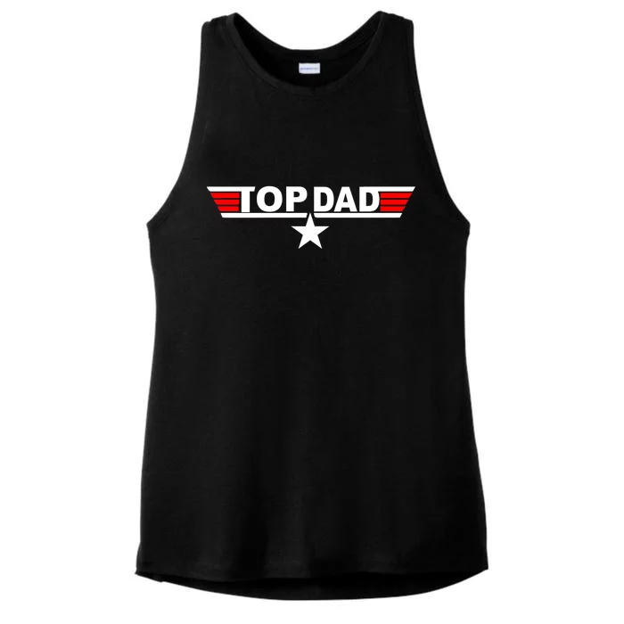 Top Dad Logo Ladies Tri-Blend Wicking Tank