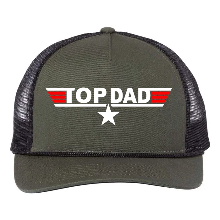 Top Dad Logo Retro Rope Trucker Hat Cap