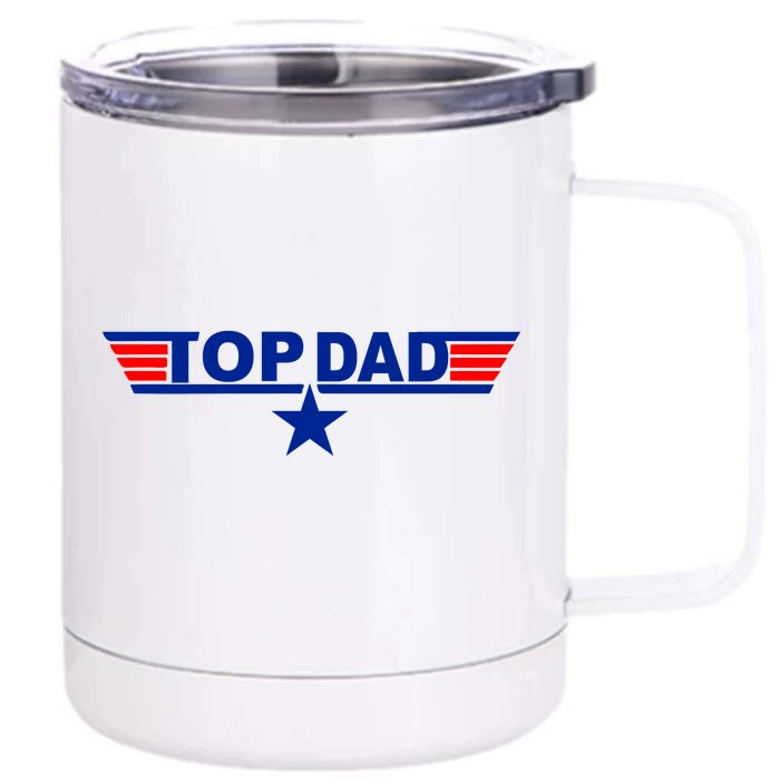 Top Dad Logo Front & Back 12oz Stainless Steel Tumbler Cup