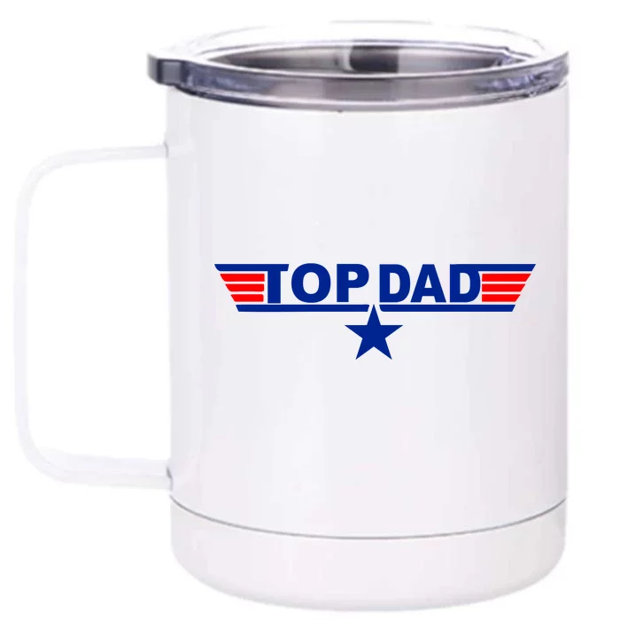 Top Dad Logo Front & Back 12oz Stainless Steel Tumbler Cup