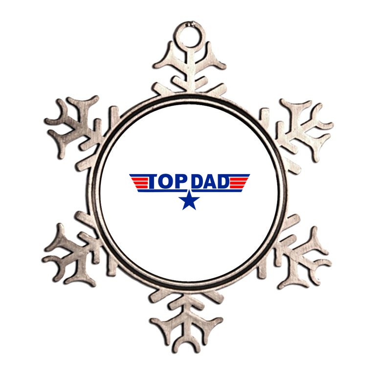 Top Dad Logo Metallic Star Ornament