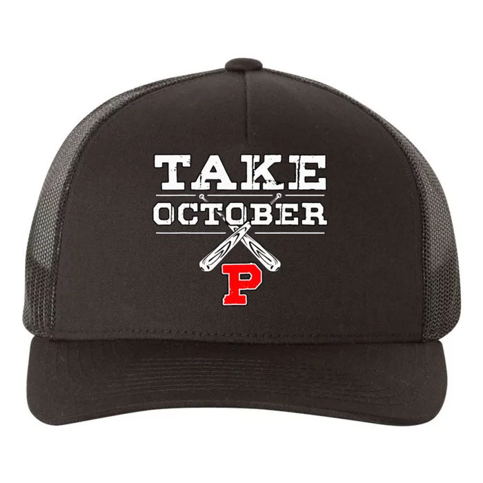 Take October Philadelphia Baseball Lovers Red October Red Yupoong Adult 5-Panel Trucker Hat