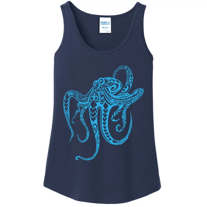 Tribal Octopus Polynesian Tribal Octopus Ladies Essential Tank