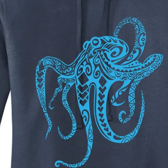 Tribal Octopus Polynesian Tribal Octopus Women's Pullover Hoodie