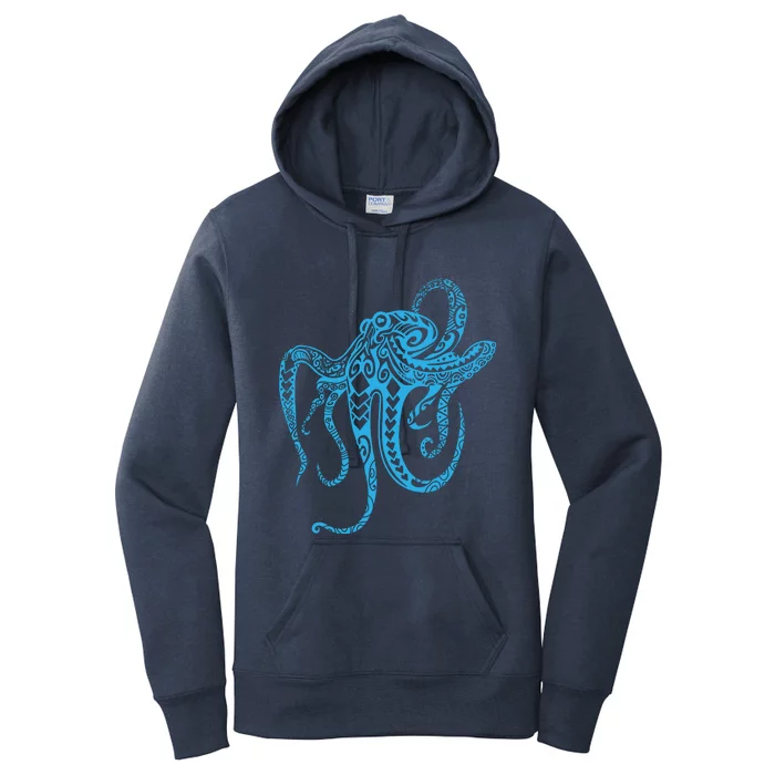 Tribal Octopus Polynesian Tribal Octopus Women's Pullover Hoodie