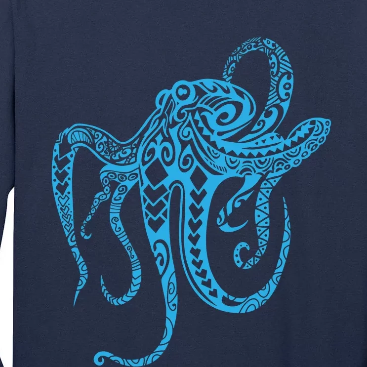 Tribal Octopus Polynesian Tribal Octopus Tall Long Sleeve T-Shirt