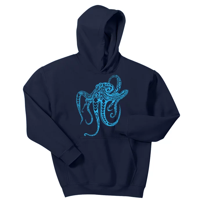 Tribal Octopus Polynesian Tribal Octopus Kids Hoodie