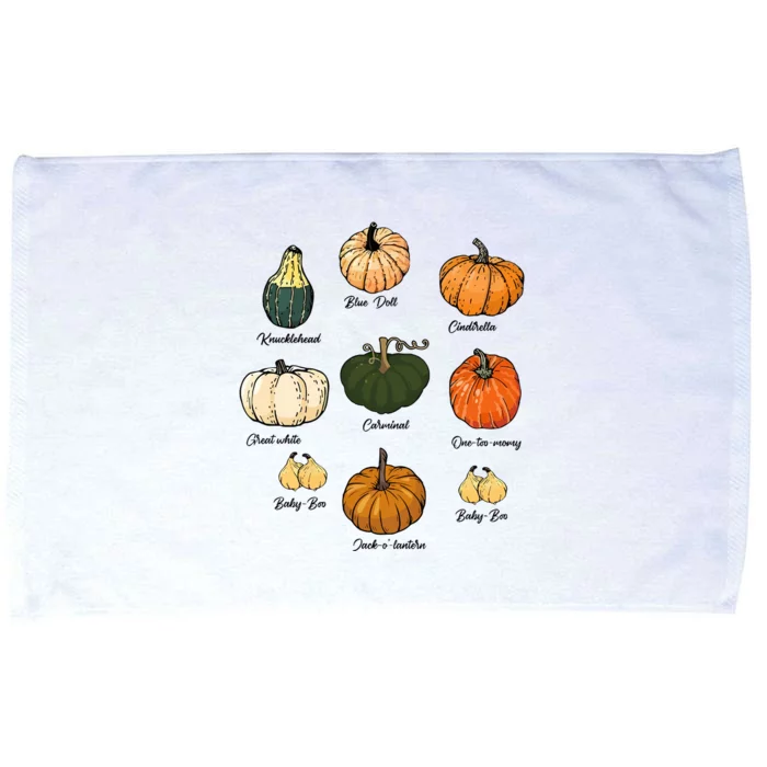 Type Of Pumpkins Fall Halloween Pumpkin Patch Microfiber Hand Towel