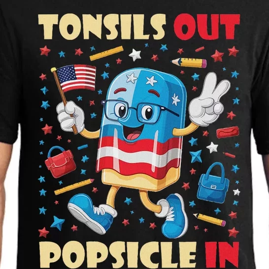 Tonsils Out Popsicles In Patriotic Usa Flag 4th Of July Pajama Set