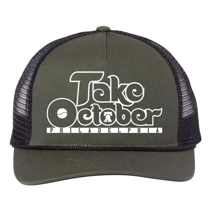 Take October Philly Shirt Philadelphia Baseball Retro Rope Trucker Hat Cap