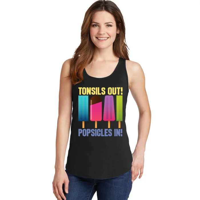 Tonsils Out Popsicles In Tonsillectomy Removal Surgery Ladies Essential Tank