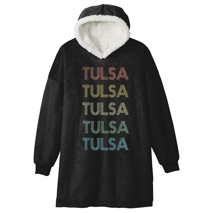 Tulsa Oklahoma Pride Vintage State Ok Retro 70s Hooded Wearable Blanket