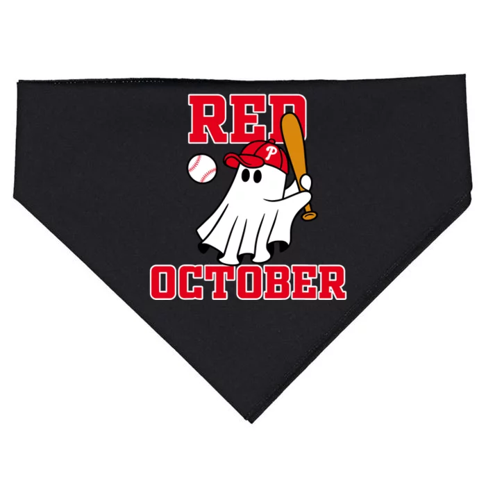 Take October Red October Philadelphia Ghost Baseball Halloween USA-Made Doggie Bandana