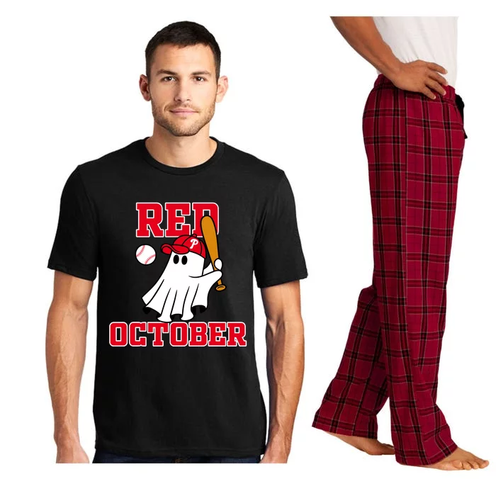 Take October Red October Philadelphia Ghost Baseball Halloween Pajama Set