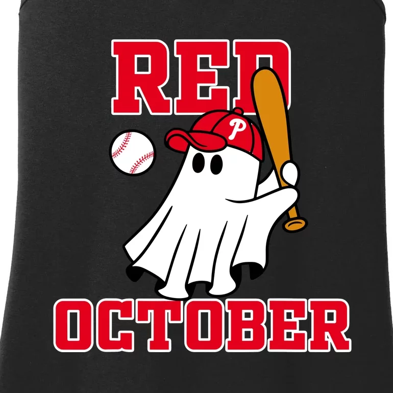 Take October Red October Philadelphia Ghost Baseball Halloween Ladies Essential Tank