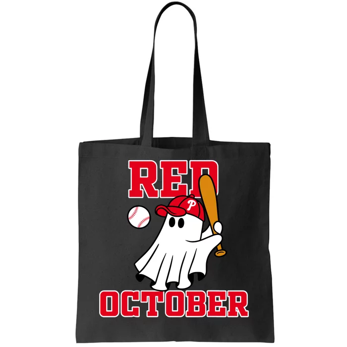 Take October Red October Philadelphia Ghost Baseball Halloween Tote Bag