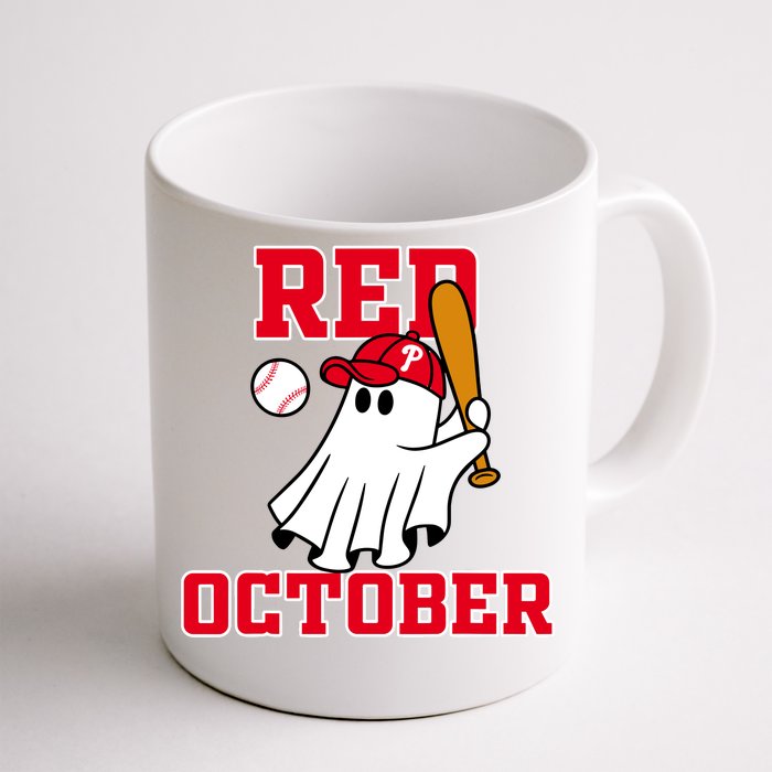 Take October Red October Philadelphia Ghost Baseball Halloween Front & Back Coffee Mug