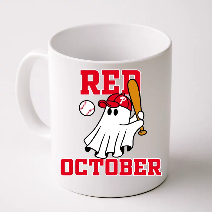 Take October Red October Philadelphia Ghost Baseball Halloween Front & Back Coffee Mug