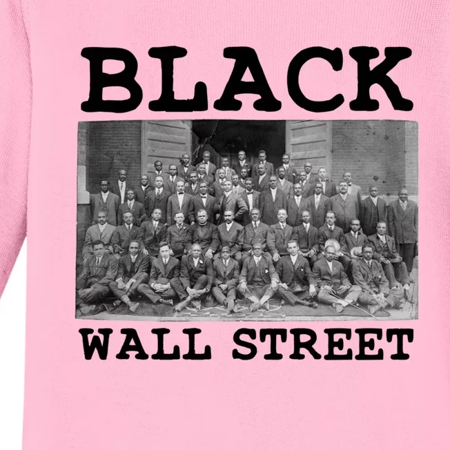 Tulsa Oklahoma Retro Black History Month Black Wall Street Cool Gift Baby Long Sleeve Bodysuit