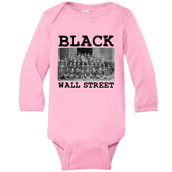 Tulsa Oklahoma Retro Black History Month Black Wall Street Cool Gift Baby Long Sleeve Bodysuit