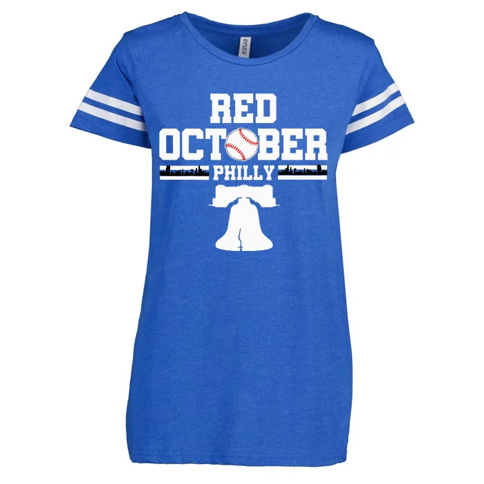 Take October Red Baseball Fan Enza Ladies Jersey Football T-Shirt